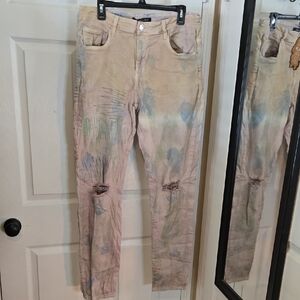 Artistic Distressed Women's Straight Leg Jeans